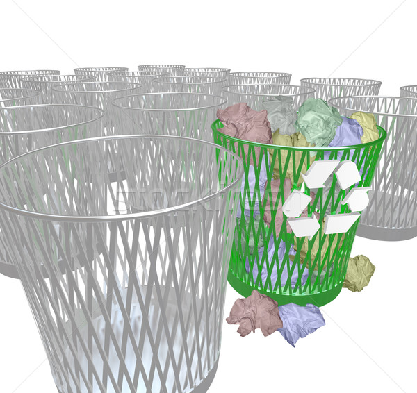 Choosing to Recycle - Many Trash Bins Stock photo © iqoncept