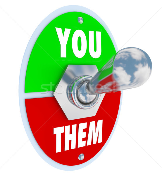 You Vs Them Toggle Switch Beating the Competition Stock photo © iqoncept