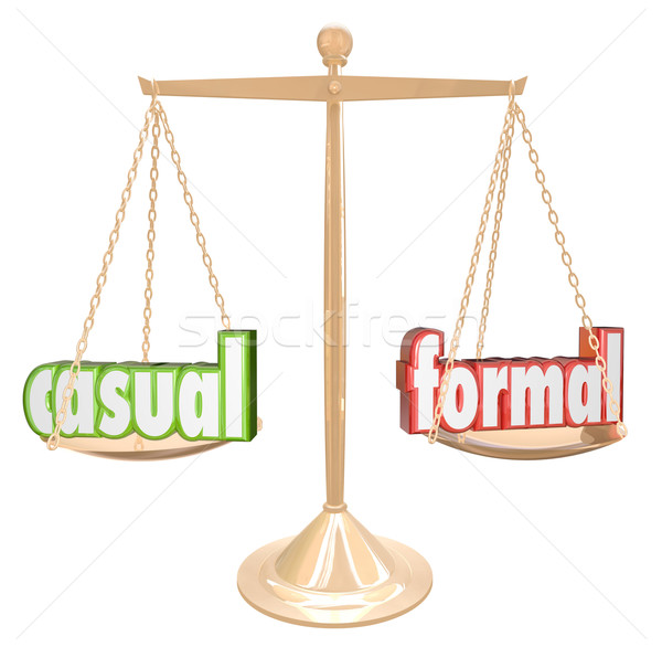 Lezser vs hivatalos szavak mérleg kötetlen Stock fotó © iqoncept