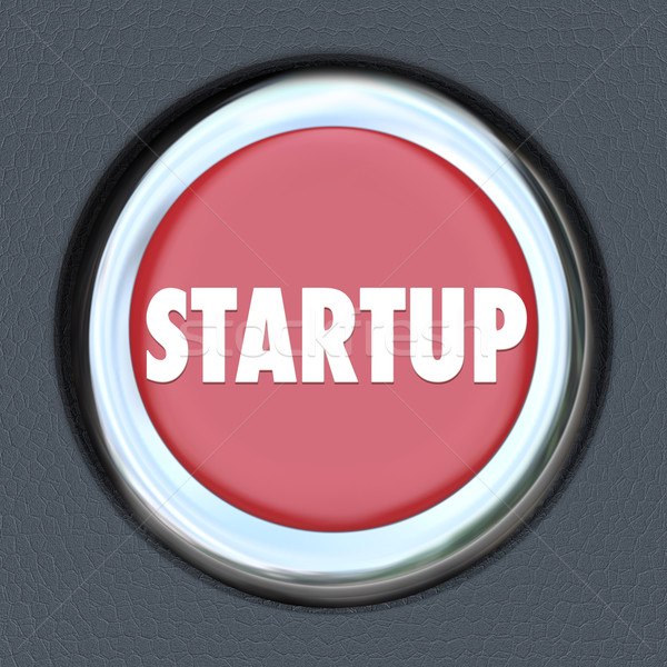 Start Up Round Red Car Ignition Button Launch New Business Compa Stock photo © iqoncept