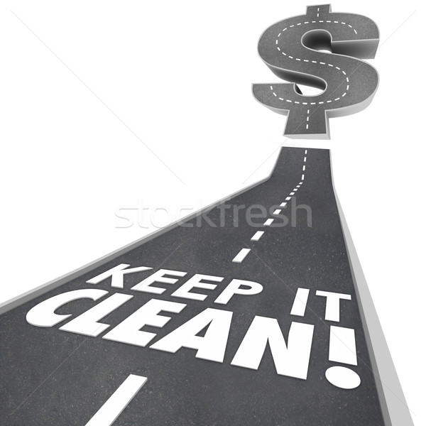 Tiszta 3D szavak út utca takarítás Stock fotó © iqoncept
