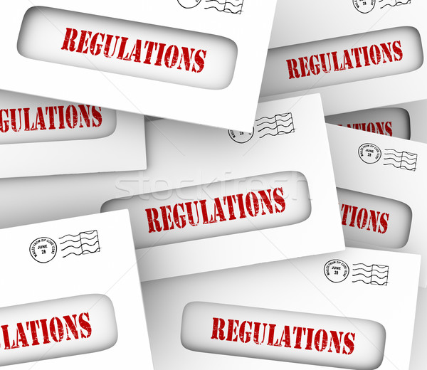 Stock photo: Regulations Envelopes Pile Official Notification New Guidelines 