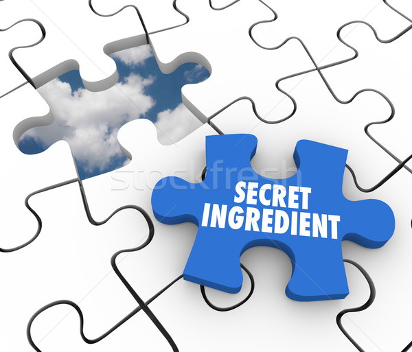 Secret Ingredient Puzzle Piece Classified Information Confidenti Stock photo © iqoncept