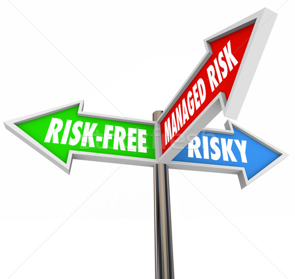 Managed Risk 3 Arrow Signs Mitigate Liability Dangerous Behavior Stock photo © iqoncept