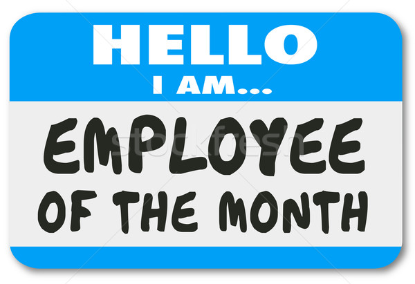 Employee of the Month Name Tag Sticker Best Top Worker Stock photo © iqoncept