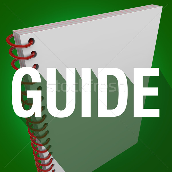 Stock photo: Guide Spiral Book Word Long Shadow Instructions Manual Direction