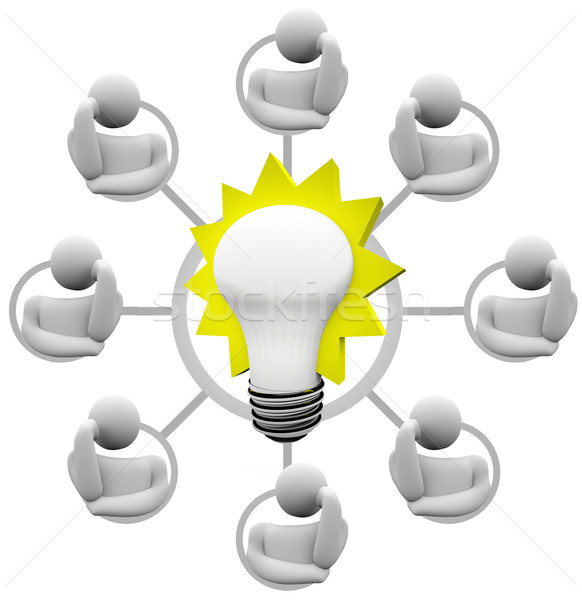 Brainstorming Solution to Problem Envision Light Bulb Idea Stock photo © iqoncept