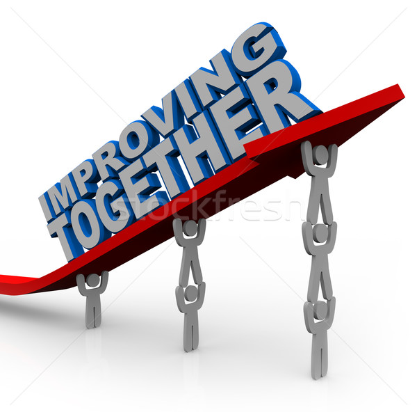 Improving Together Team Lifts Arrow for Growth Success Stock photo © iqoncept