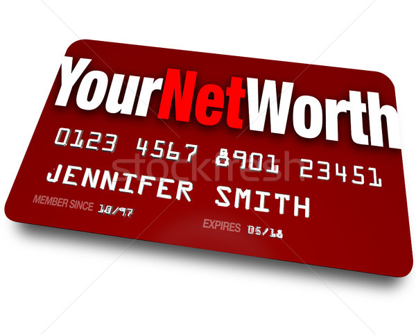 Net waarde creditcard schuld waarde woorden Stockfoto © iqoncept