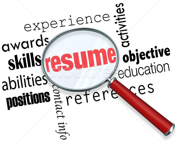 Resume Magnifying Glass Apply Job Experience Document Stock photo © iqoncept
