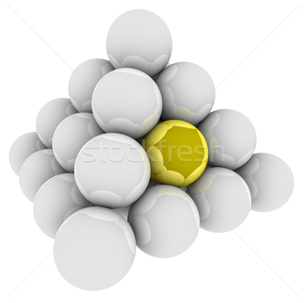 Gold Ball Unique Different Special Pyramid Standing Out Stock photo © iqoncept