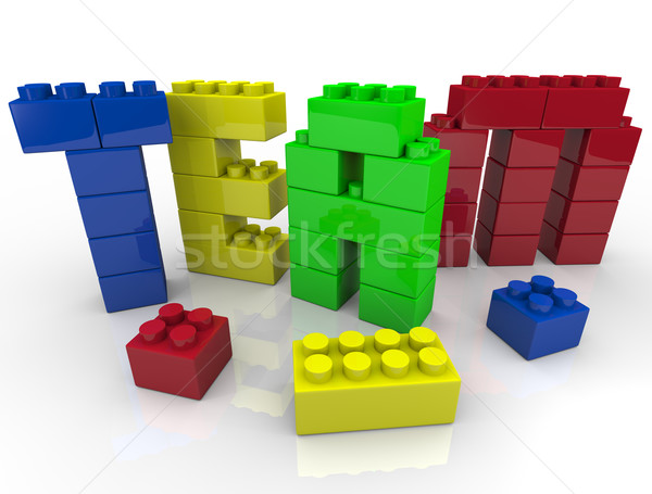 Team Building with Toy Blocks Stock photo © iqoncept