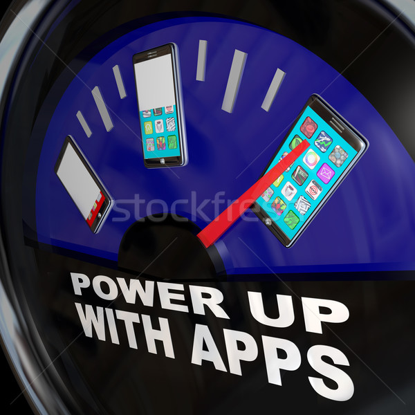 Tankanzeige Apps Smartphone voll Anwendungen Nadel Stock foto © iqoncept
