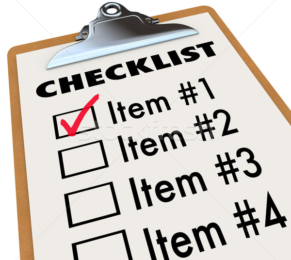 Checklist on Clipboard To-Do Item List Stock photo © iqoncept