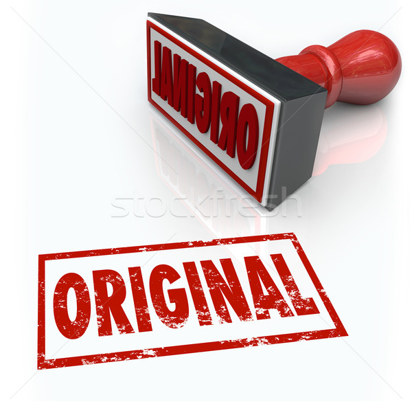 Original Word Stamp First Innovation Creative Originality Unique Stock photo © iqoncept