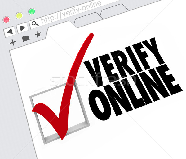 Verify Online Website Internet Resource Certification Approval Stock photo © iqoncept