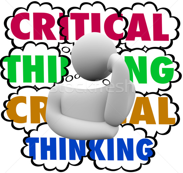 Critical Thinking System Process Thinker Thought Clouds Stock photo © iqoncept