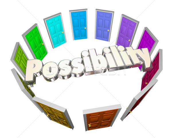 Foto stock: Possibilidade · portas · círculo · futuro · potencial
