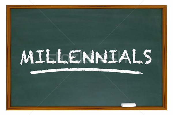 Millennials Generation Y Demo Group Chalk Board Word 3d Illustra Stock photo © iqoncept