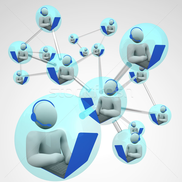 Stock foto: Computer · Kommunikation · Vernetzung · Netzwerk · Menschen · kommunizieren