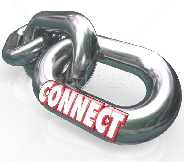 Connect Word on Metal Links Networking Connections Stock photo © iqoncept