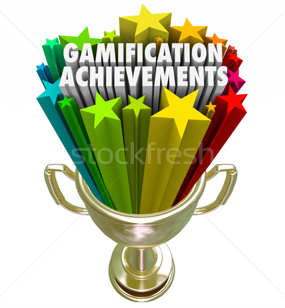 Gamification Achievement Trophy Game Competition Reward Stock photo © iqoncept