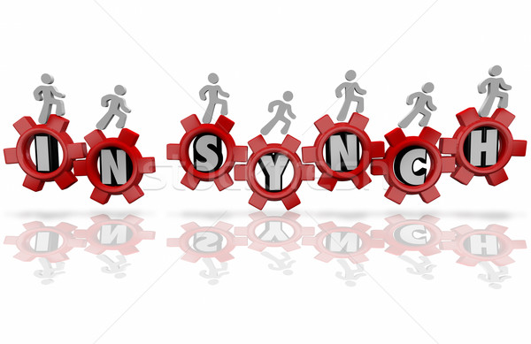 In Synch Workers Team Organization Common Shared Mission Goal Stock photo © iqoncept