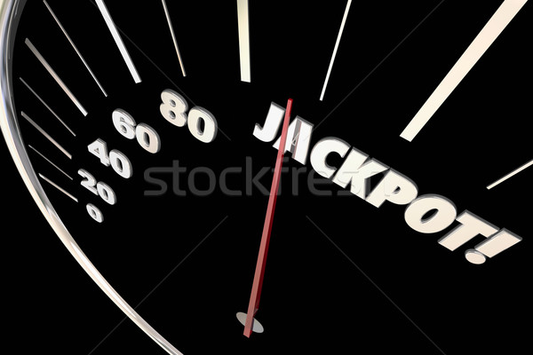 Jackpot Winnings Money Prize Speedometer Words 3d Illustration Stock photo © iqoncept