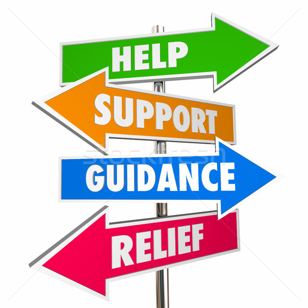 Help Support Guidance Relief Assistance Words Signs 3d Illustrat Stock photo © iqoncept