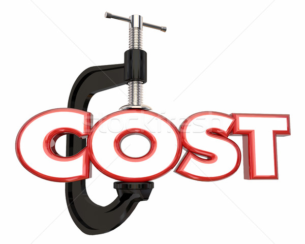 Cost Word Vice Clamp Reducing Holding Down Tight 3d Illustration Stock photo © iqoncept