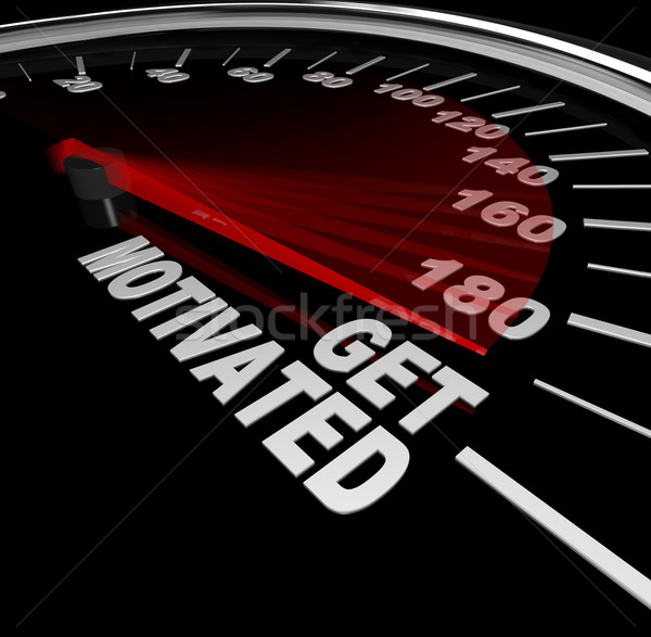 Stock photo: Get Motivated Excited and Encouraged Speedometer