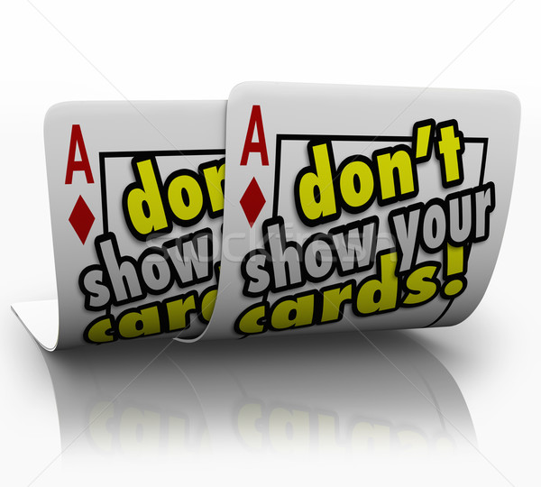 Előadás kártyák stratégia tárgyalás ravasz titok Stock fotó © iqoncept