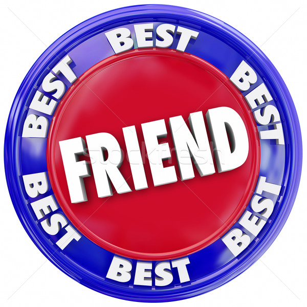 Friend Word Friendship Seal Button Circle Symbol  Stock photo © iqoncept