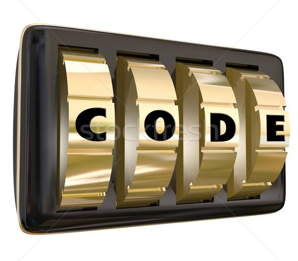 Code Word Lock Dials Secret Classified Informatoin Password Acce Stock photo © iqoncept