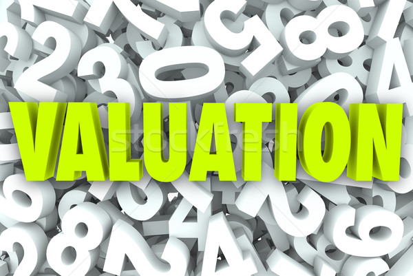 Stock photo: Valuation 3d Word Company Business Value Worth Price Multiples