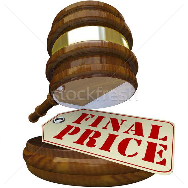 Final Price Gavel and Sale Tag for Auction Item Closing Bid Stock photo © iqoncept