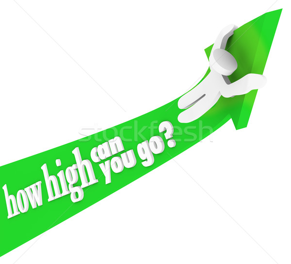 How High Can You Go Person Riding Arrow Up Stock photo © iqoncept