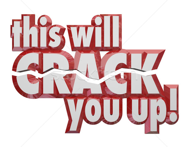Crack w górę 3D słowa żarty humor Zdjęcia stock © iqoncept