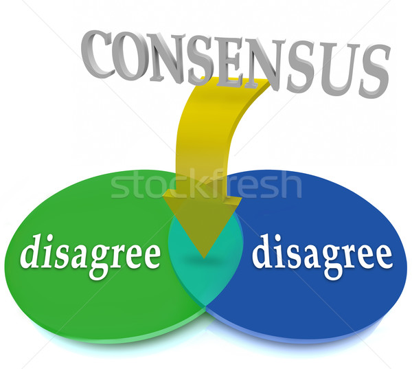 Consens diagramă doua acord cuvant săgeată Imagine de stoc © iqoncept