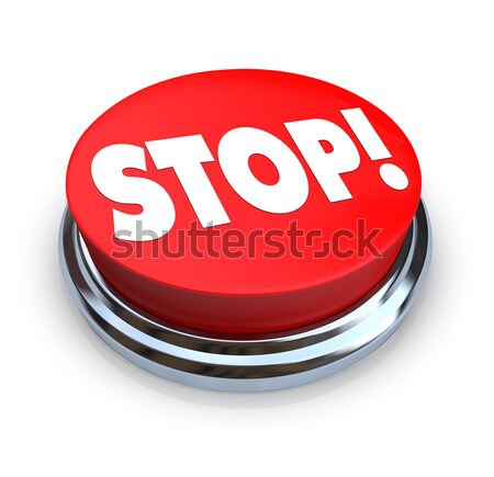 Stop Red Round Button End Cease Word 3d Illustration Stock photo © iqoncept