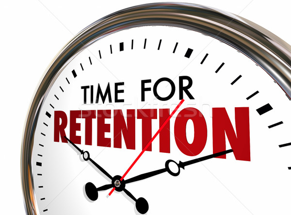 Time for Retention Clock Keep Hold Onto Customers Employees 3d I Stock photo © iqoncept