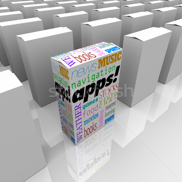 Sok dobozok appok szoftveres applikáció piactér bolt Stock fotó © iqoncept