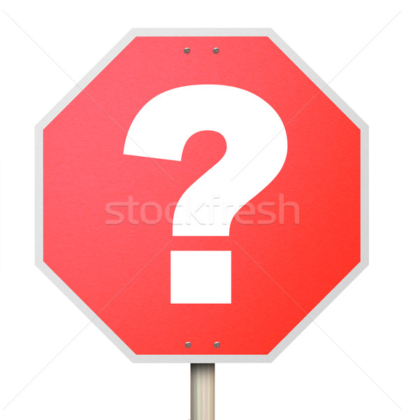 Question Mark on Stop Sign - Isolated Stock photo © iqoncept
