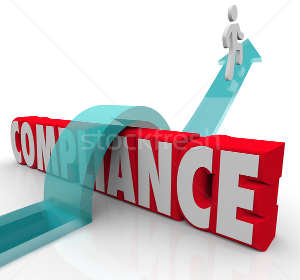 Compliance Person springen Regeln Reiten arrow Stock foto © iqoncept