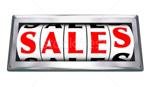 Sales 3d Word Odometer Gauge Measuring Closed Deals Stock photo © iqoncept