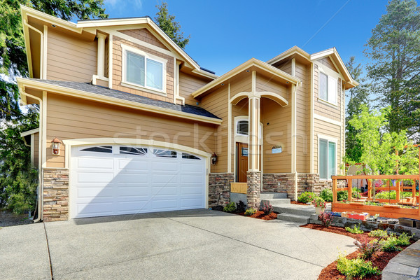 Big house with high porch and stone trim Stock photo © iriana88w