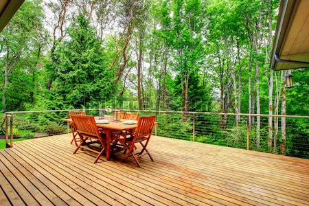 Backyard deck overlooking amazing nature landscape Stock photo © iriana88w
