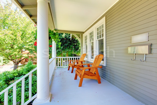Front porch with chairs and columns.  Stock photo © iriana88w