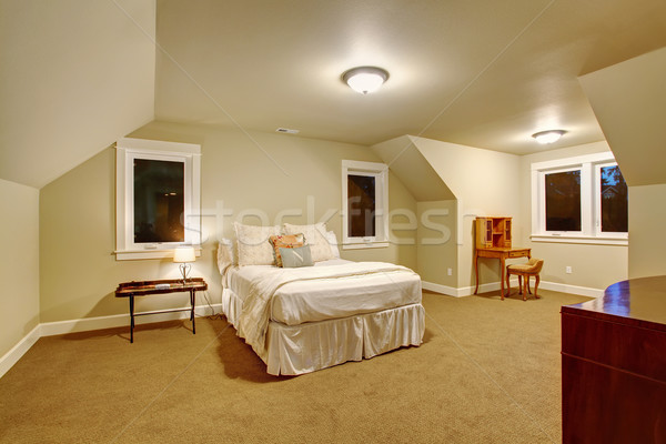 Warm bedroom with carpet and windows. Stock photo © iriana88w