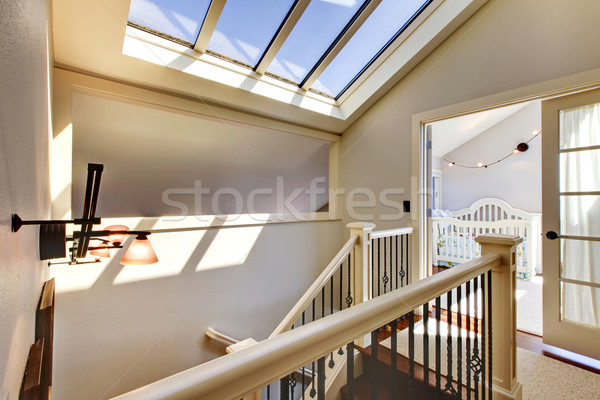 Stockfoto: Trappenhuis · dakraam · baby · kamer · heldere · gang